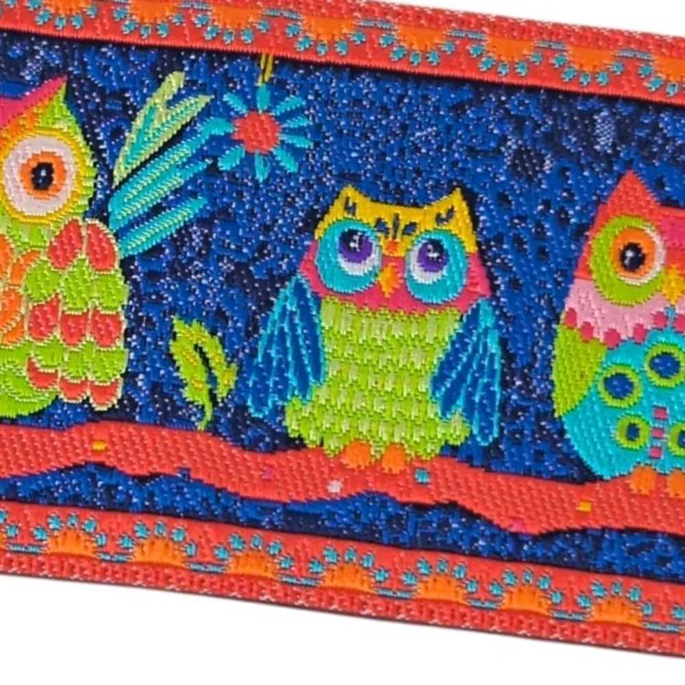 RENAISSANCE Odile Bailloeul Owl Jacquard Ribbon 1.5” 2+ Yards RARE OOP - Picture 2 of 5